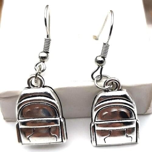 School Bag Earrings School Supplies Pendant Gifts Ladies Jewelry Friends Earrings