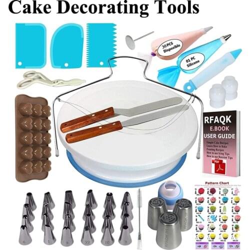 SHENHONG Cake Decorating Sets Cream Bag Icing Piping Tips Pastry Nozzles Converter Scraper Confectionery Dessert Baking Tools