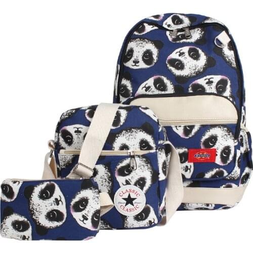 3Pcs/set Panda print School Backpacks Schoolbag For Teenagers Girls Student Book Bag Boys Girls Travel backpack Bolsas Mochilas