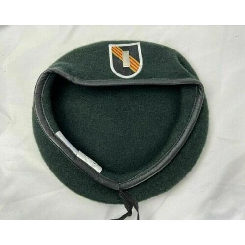 VIETNAM WAR US ARMY 5ST SPECIAL FORCES GROUP Blackish GREEN BERET FIRST LIEUTENANT RANK MILITARY HAT Military Store