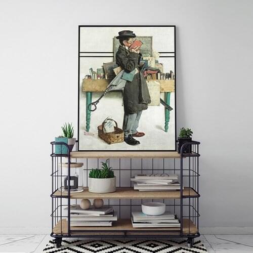 Vintage American History Classroom Magazine Art Poster Bookworm Norman Prints Abstract Wall Pictures Bedroom Decor No Framed