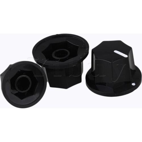 Yibuy Black Plastic Vintage Style Bass Guitar Control Knobs for 6mm Split Shaft Pots
