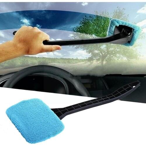 1pcs Car Window Windshield Wiper Microfiber Cloth Auto Window Clean Car Tool Cleaner Washable Long Handle Brush V5J5