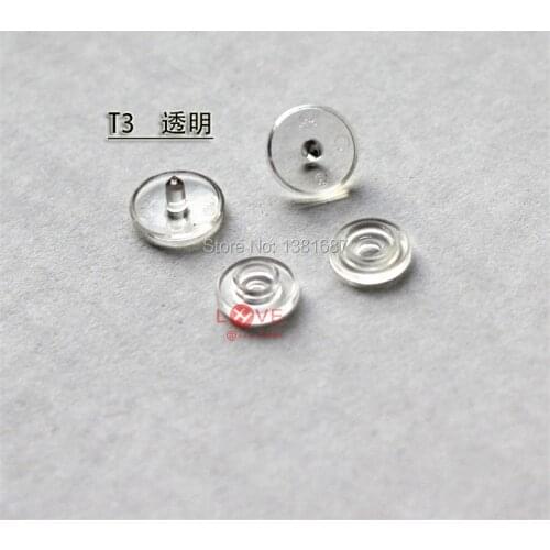 100 sets/lot T3 Clear Snap Buttons 10mm KAM Plastic Snap Button