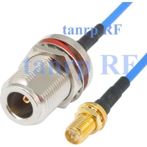 15CM coax Sexi Flexible blue jumper cable RG405 6in RP SMA female jack to N female with nut bulkhead RF 3G 4G router WIFI