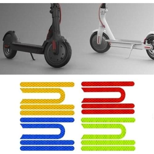 4Pcs Electric Scooter Reflective Sticker For Xiaomi Mijia M365 Pro Reflector For Safety Night Riding Cycling Adult Scooter Parts