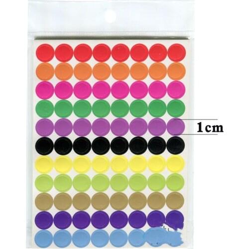 880pcs/10 Sheet Round Kawaii Circles Sealing Sticker Paper Labels Colored Dot Stickers Adhesive Package Label Party Decoration