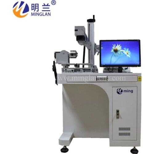 Big white Fiber Laser Marking Machine Rounded table marking machine