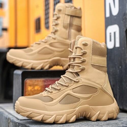 New Boots Men Military Special Force Desert Combat Shoes Men Snow Outdoor Boots Male Tracking Air Shoes Tactical Boot Work Shoes
