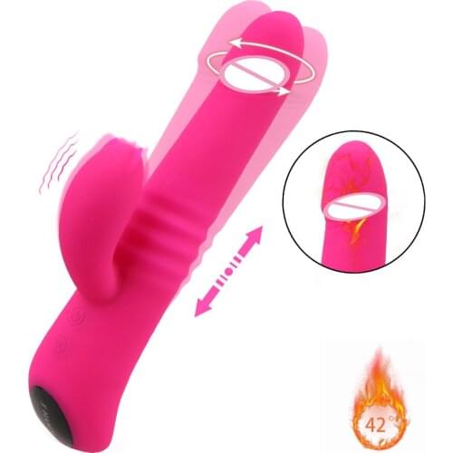 Heated Swing Dildo Rabbit Vibrator for Woman Anal Plug Clitoris Vagina Stimulator Sex Toys Adults Products Erotic Female Sextoys