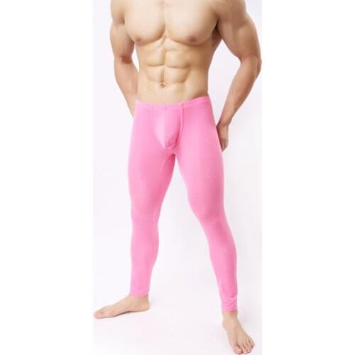 Long johns men comfortable sexy leggings men thermal underwear men home pants long underwear pouch mens pajama pants