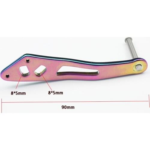 Kawa Rainbow Color Reel Handle Alluminu Alloy Fishing Rocker hole size 8*5mm Very Beautiful Reel Accessory Hole size 8X5