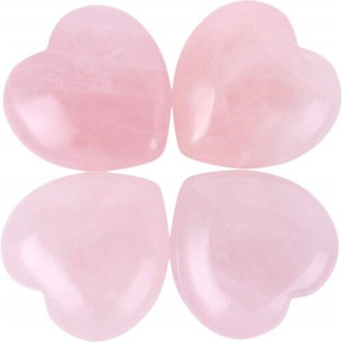 24Pcs Healing Crystal Natural Rose Quartz Love Heart Worry Stone Chakra Reiki Balancing For DIY Craft 1" Home Decor Wholesale X2