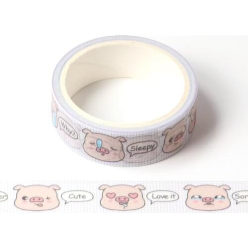 Cute Animal Lovely Pig Masking Washi Tape Decorative Adhesive Tape Decora Diy Scrapbooking tape Label Stationery