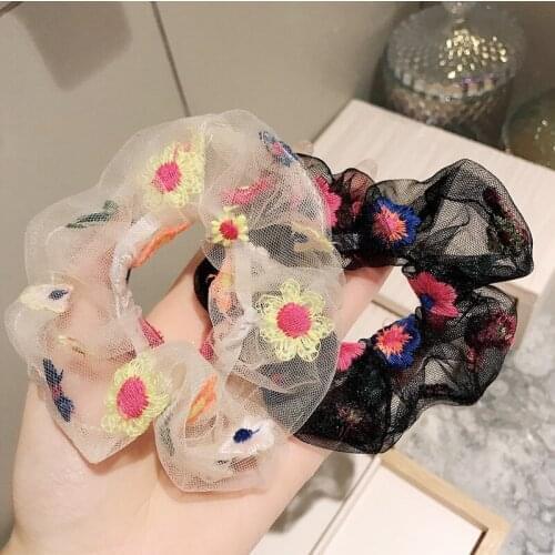 Fashion Girls lace flower hair accessories Cute Sweet Kids Girls hair band headband rubber band easy matching elastic hair bands