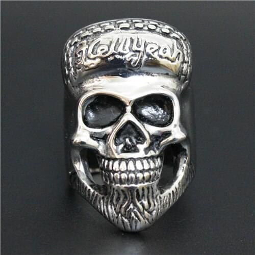 Newest 39g Heavy Rock&Roll Skull Ring 316L Stainless Steel Men Boys Cool New Band Party Huge Skull Ring