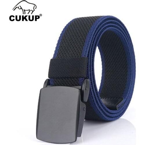 CUKUP Design Zinc Alloy Automatic Buckle Metal Male Waistbands Quality function Belt Elastic Accessories for Men Jeans CBCK229