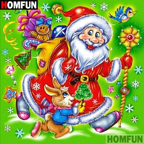 HOMFUN 5D DIY Diamond Painting Full Square/Round Drill "Santa Claus" 3D Embroidery Cross Stitch gift Home A08982