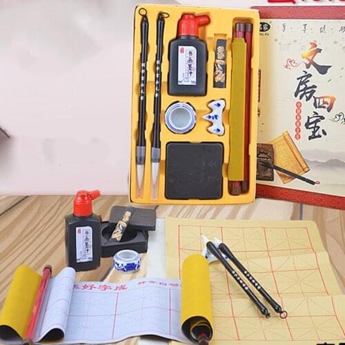 10pcs/lot Chinese calligraphy brush set, felt, water writing cloth, calligraphy supplies, brush gift box, art painting supplies