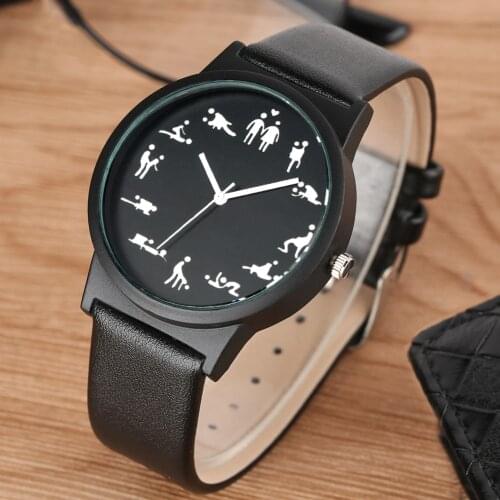 Mens Watch Bracelet Set Fashion Quartz Dial Clocks Leather Strap 3 Pieces Hand Chains Fine Watches Gifts Set for Father Husband