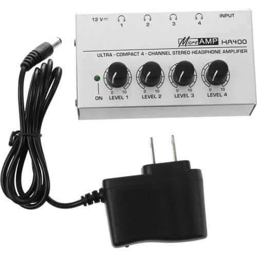 HA400 4 Channel Ultra-compact Headphone Audio Stereo Amp Microamp Amplifier