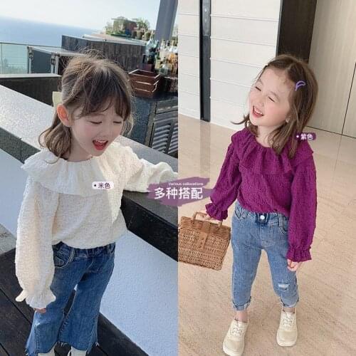 2021 New Spring Autumn Baby Girls Kids Fashion Sweater Shirts Ruffles Princess Girl Children Tops Clothing