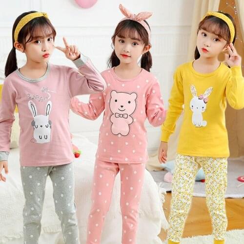 Girls Clothes Baby Kids Pajamas Sets Cotton Sleepwear For Boys Pajamas Long Sleeved Pijamas Tops+Pants 2pcs Cartoon Kids Clothes