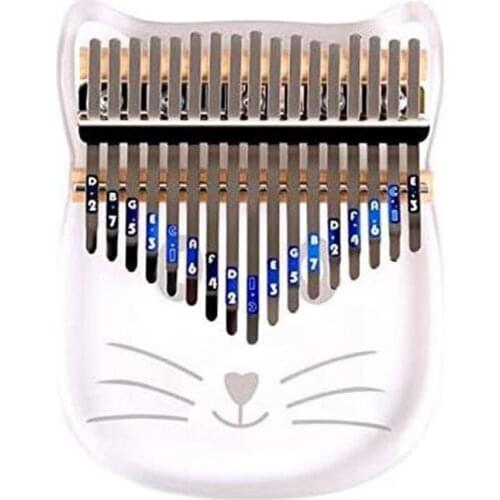 Kalimba 17 Keys,Crystal Thumb Piano with Study Instruction Tuning Hammer, Mbira Finger Piano Musical Instrument Gift