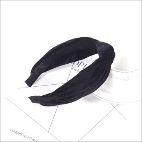 Women Fabric Band Hairband Headband Twist Hairband Bow Knot Cross Headwrap Headwear Black Green Pink Gray