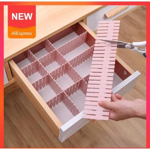 Adjustable Plastic Drawer Divider Ayevin DIY Storage Shelves Household Free Combination Partition Board Space saver Tools