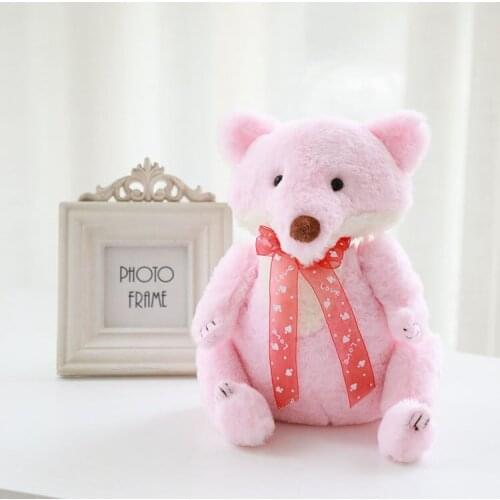 Promotional wholesale pink lowrie toy cute design stuffed animal plush fox toy