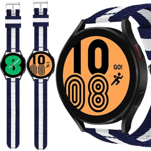 Nylon Strap For Samsung Galaxy Watch 4 40mm / 44mm Smartwatch Replacement Band Quick Release Woven Bracelet Accessories