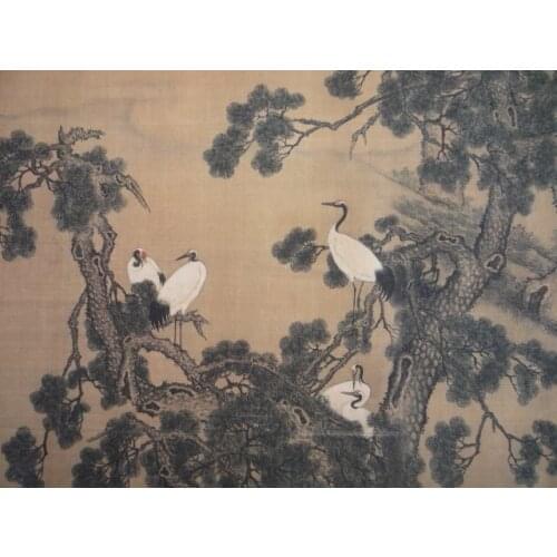 Hand-painted Chinese paintings, picture the long axis of the Qing Dynasty in China, hundreds of bird ,L10.2m,free shipping