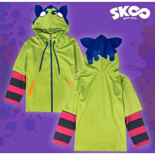 SK8 the Infinity Miya Chinen Hoodie Cosplay Fake 2 Pieces Striped Long Sleeve Zipper Sweatshirt Anime SK Eight Streetwear Coat