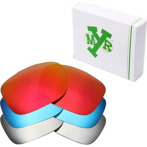 3 Pairs Mryok Replacement Lenses for-Oakley Two Face Sunglasses Ice Blue & Fire Red & Silver Titanium