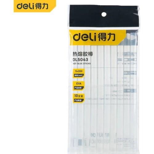 Deli DL5043 Hot Melt Glue Stick 10 PCS/set 11x200mm EVA Material DIY Tools Hot Melt Glue Gun Accessories Repair Tool Accessories