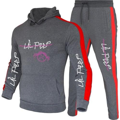 Lil Peep Hoodies Hell Boy Lil.peep Men Drawstring Hooded Pullover Male female Sudaderas Cry Baby Hood Stripe Patchwork Hoodies