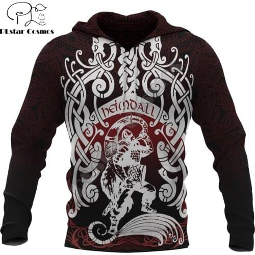 Viking Fashion Hoodie eimdall Triskele Valknut 3D Printed Mens Zip Up Hoodie Harajuku Streetwear Unisex Casual Jacket Tracksuits