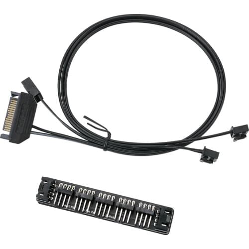 Cables HUB For 4PIN PWM Fans Spliter Chain Connect System,Support By Motherboard,SATA Power Supply Speed Control