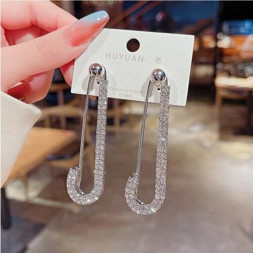 Statement Pin Drop Earrings Cubic Zirconia Dangle Hanging Earrings For Women Multi Purpose Minimalist Emo Hip Hop Jewelry Gifts