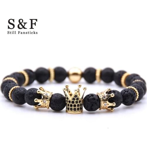 Gold Crown Bracelet Beads Bracelets For Women Jewelry Men Pulseira Masculina Feminina Erkek Bileklik Hombre Friends Bangles 2018