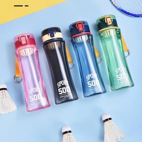1pc 500ml Water Bottle Leakproof Transparent Sport Cup with Tea Compartment for Outdoor Sport Camping Drinking Bottle Drinkware