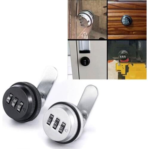 3-Digit Combination Mailbox Lock 7/8" Rotary Tongue Cam Lock for Cabinet Drawer