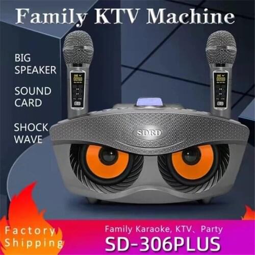 30W powerful dual microphone bluetooth speaker two in one karaoke wireless subwoofer speaker supports radio TF USB caixa de som