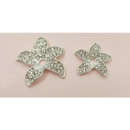 4 pcs/lot Hot Sale Christmas Decorative Plating Metal Sea Sand Starfish Buttons Gold Button in Rhinestones Alloy Pendant