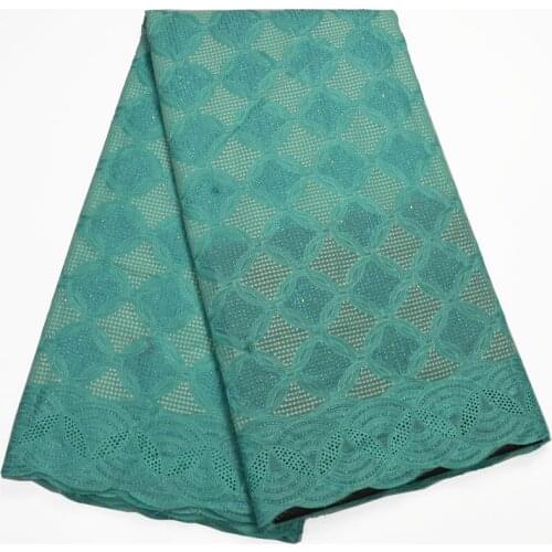 5yards/pc) mint green African cotton lace fabric with shining threads embroidery Swiss voile lace for party dress CLP40