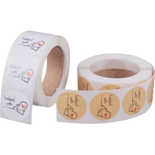 500 Units Thank You Stickers Lable Stickers Scrapbooking Bake With Love Hand Made Diy