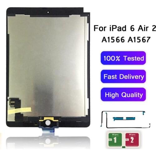 9.7" AAA+ Grade For Apple iPad 6 Air 2 LCD Display Touch Screen Digitizer Assembly Replacement For iPad 6 A1567 A1566 LCD Panel