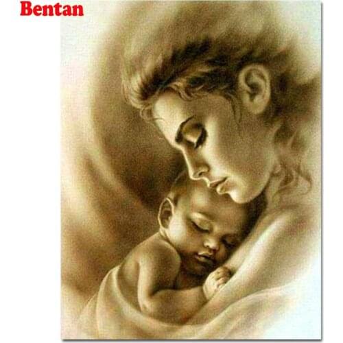 5D Diamond Embroidery Mother And Baby Cross Stitch DIY Diamond Painting Full Diamond picture rhinestones Home Decor gift sticker