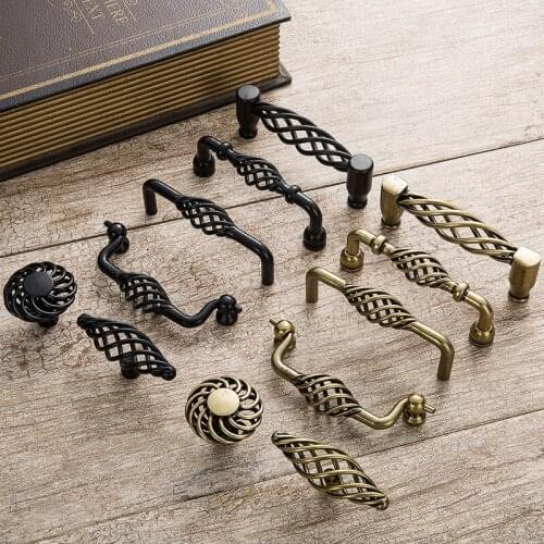 Antique Spiral Birdcage Arts Furniture Hardware Handles Kitchen Cabinets Door Knobs Drawer Wardrobe Dresser Cabinet Pull Knob